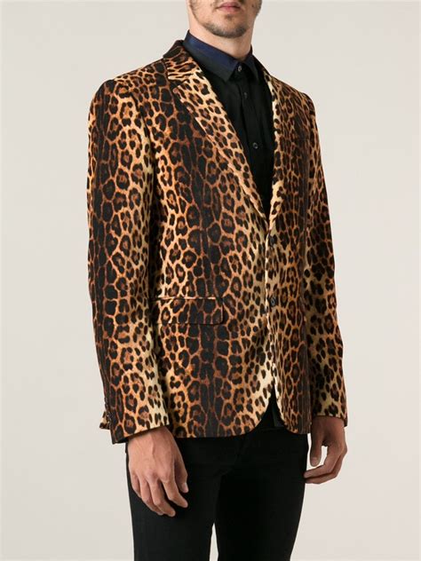 mens leopard print blazer